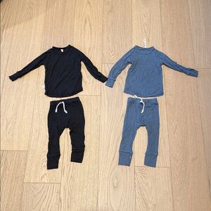 Kids' Black and Gray Long Sleeve Pajama Set